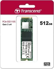 Transcend 512 Gb Pcıe Gen3 X4 M.2 Ssd 2280 High-End Uygulamalar İçin (Oyun, Dijital Ses Ve Video Prodüksiyonları Vb.); Hızlı Aktarım (1.700 / 1.400 Mb/S'Ye Kadar) Ts512Gmte110S