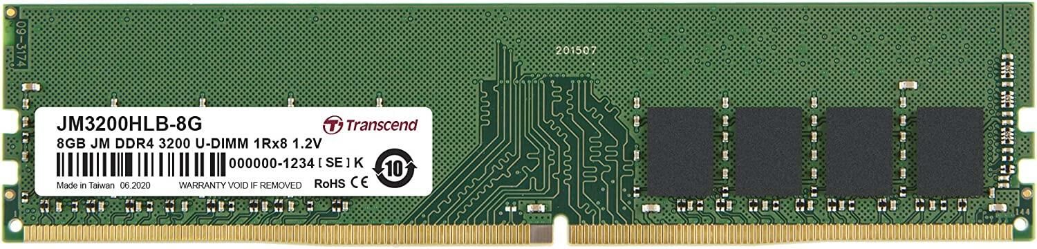 Transcend 8GB JM DDR4 3200 U-DIMM 1Rx8 1Gx8 CL22 1.2V