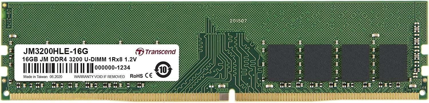 Transcend 16GB JM DDR4 3200 U-DIMM 1Rx8 2Gx8 CL22 1.2V