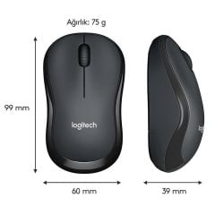 LOGITECH MOUSE KABLOSUZ M220 SILENT CHARCOAL